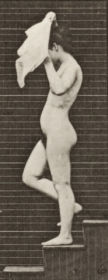 Plate 133 Descending stairs and throwing handkerchief over shoulders — figure reference